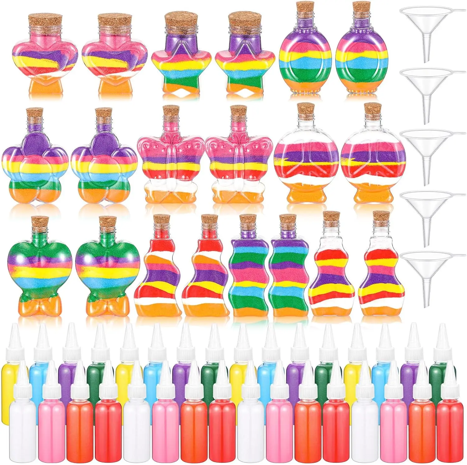 114 Pcs Sand Art Bottle Kit - Colorful Craft Supplies for Parties, Gifts & DIY Decor
114 Pcs Sand Art Bottle Kit - Colorful Craft Supplies for Parties, Gifts & DIY Decor
