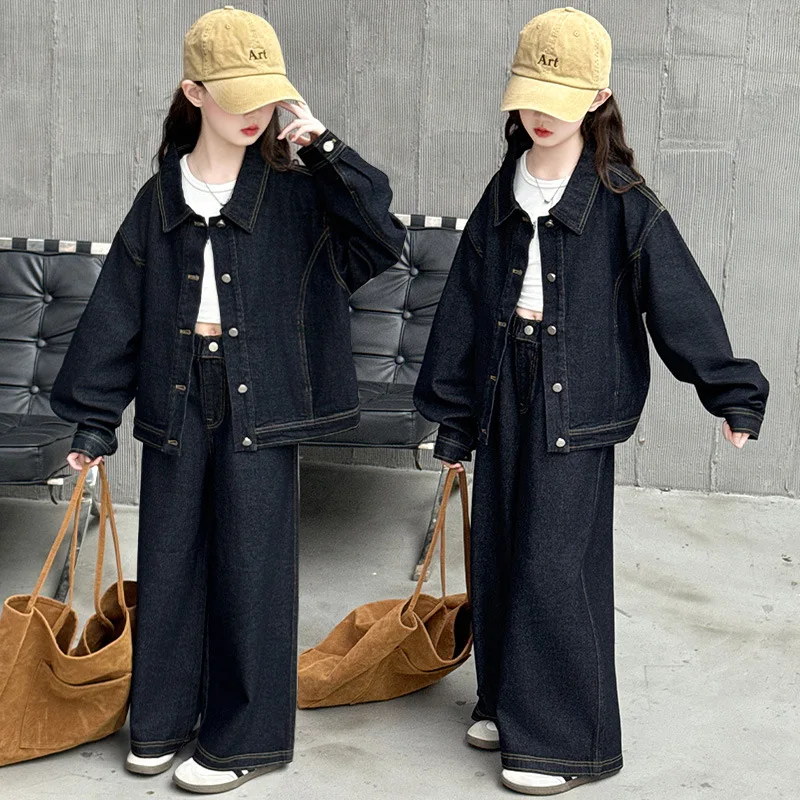 Осенние джинсовые комплекты для маленьких девочек, однобортное пальто с отложным воротником + прямые штаны, детский комплект для девочек, комплекты из 2 предметов для девочек
Осенние джинсовые комплекты для маленьких девочек, однобортное пальто с отложным воротником + прямые штаны, детский комплект для девочек, комплекты из 2 предметов для девочек