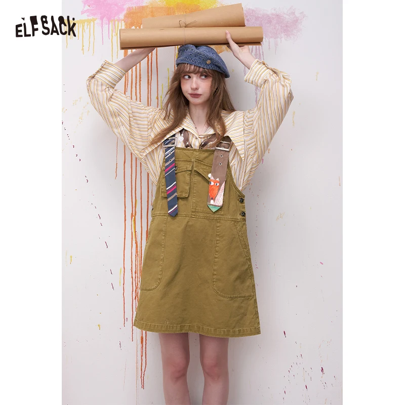 ELFSACK Cute Sleeveless Jumper Dress with Asymmetric Straps and Fox Print, Relaxed Fit Utility Front Pocket Casual Summer Dress
ELFSACK Cute Sleeveless Jumper Dress with Asymmetric Straps and Fox Print, Relaxed Fit Utility Front Pocket Casual Summer Dress