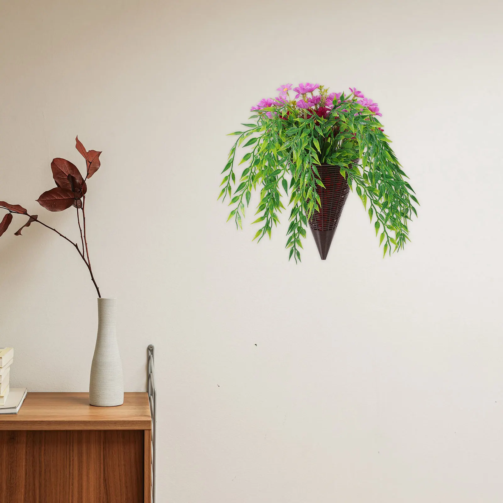 Lifelike Artificial Hanging Flower Basket Rose Vines Silk Wall Decor White Set for Living Room Office Kitchen Bedroom Farmhouse
Lifelike Artificial Hanging Flower Basket Rose Vines Silk Wall Decor White Set for Living Room Office Kitchen Bedroom Farmhouse