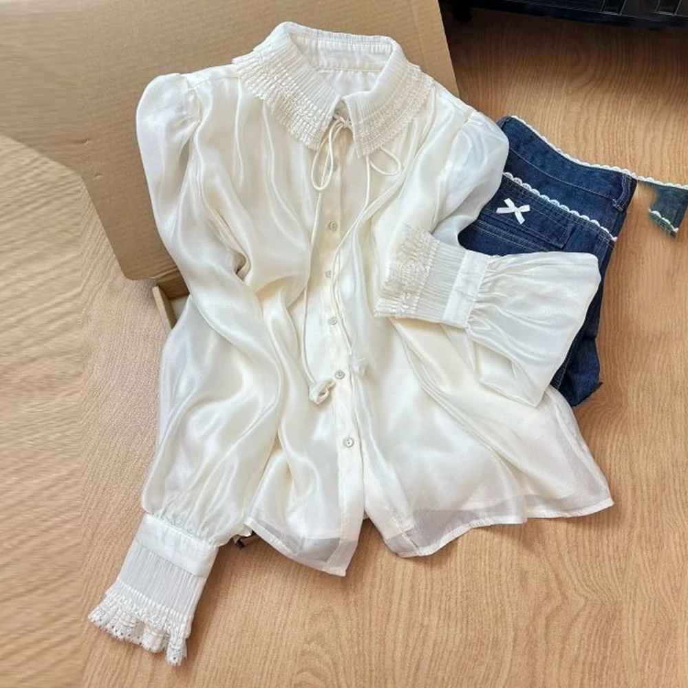 French elegance chic unique chiffon shirt women's spring super good-looking light luxury foreign lantern sleeve shirt top
French elegance chic unique chiffon shirt women's spring super good-looking light luxury foreign lantern sleeve shirt top