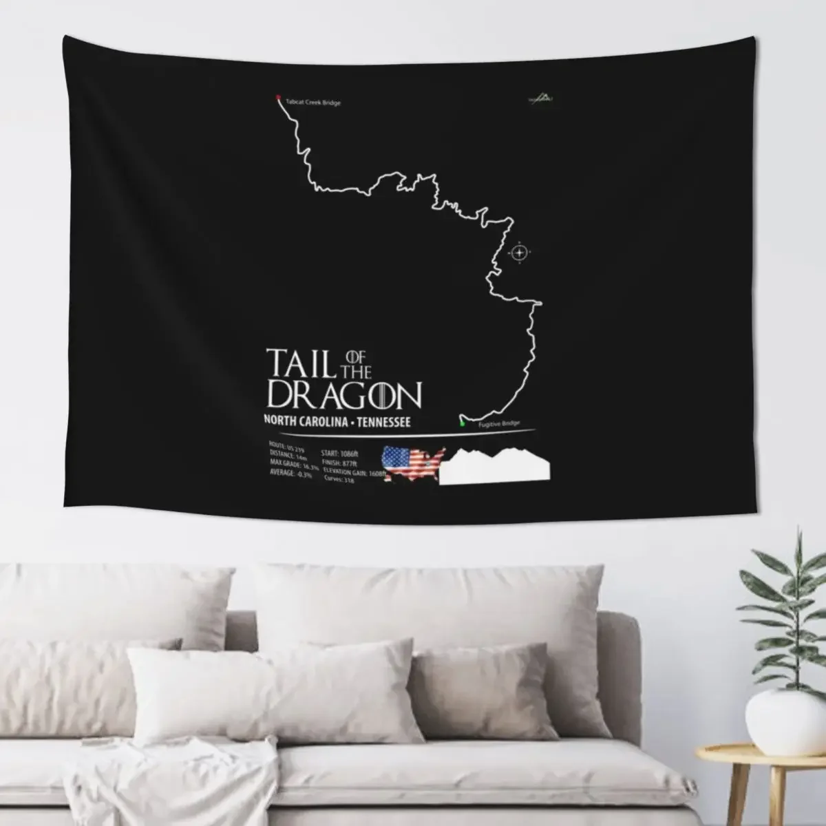 Tail of the Dragon Road US 129 Motorcycle Sports Car Trail Map Art Print Tapestry Decoration Bedroom Home Decorations Tapestry
Tail of the Dragon Road US 129 Motorcycle Sports Car Trail Map Art Print Tapestry Decoration Bedroom Home Decorations Tapestry