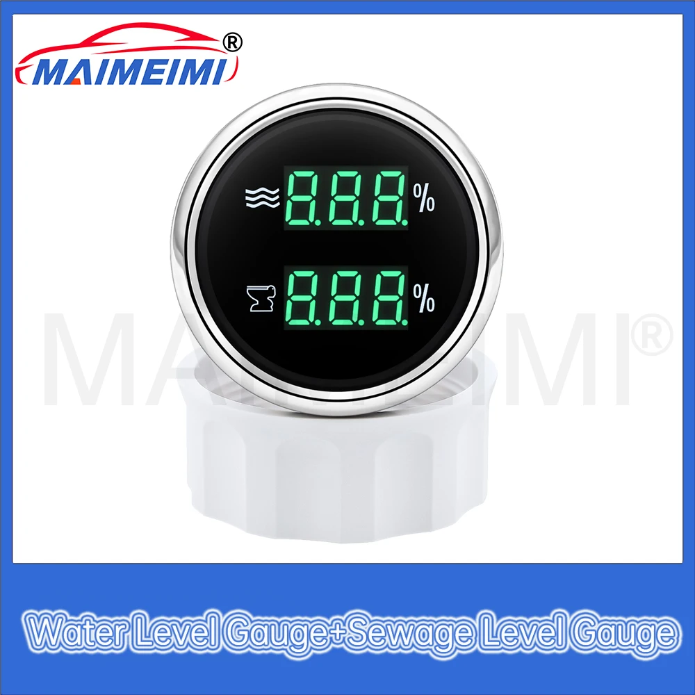 2 In 1 Digital Dual Gauge Water Level+Sewage Level Meter Green backlight 52MM Car Gauge For Car Boat Yacht 12V/24V
2 In 1 Digital Dual Gauge Water Level+Sewage Level Meter Green backlight 52MM Car Gauge For Car Boat Yacht 12V/24V