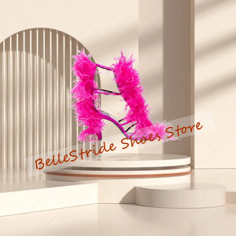 Rose Red Fur Decor Sandals Buckle Strap Fashion Women Shoes Stilettos High Heels Party Banquet Dating 2025 Zapatos Para Mujere
Rose Red Fur Decor Sandals Buckle Strap Fashion Women Shoes Stilettos High Heels Party Banquet Dating 2025 Zapatos Para Mujere
