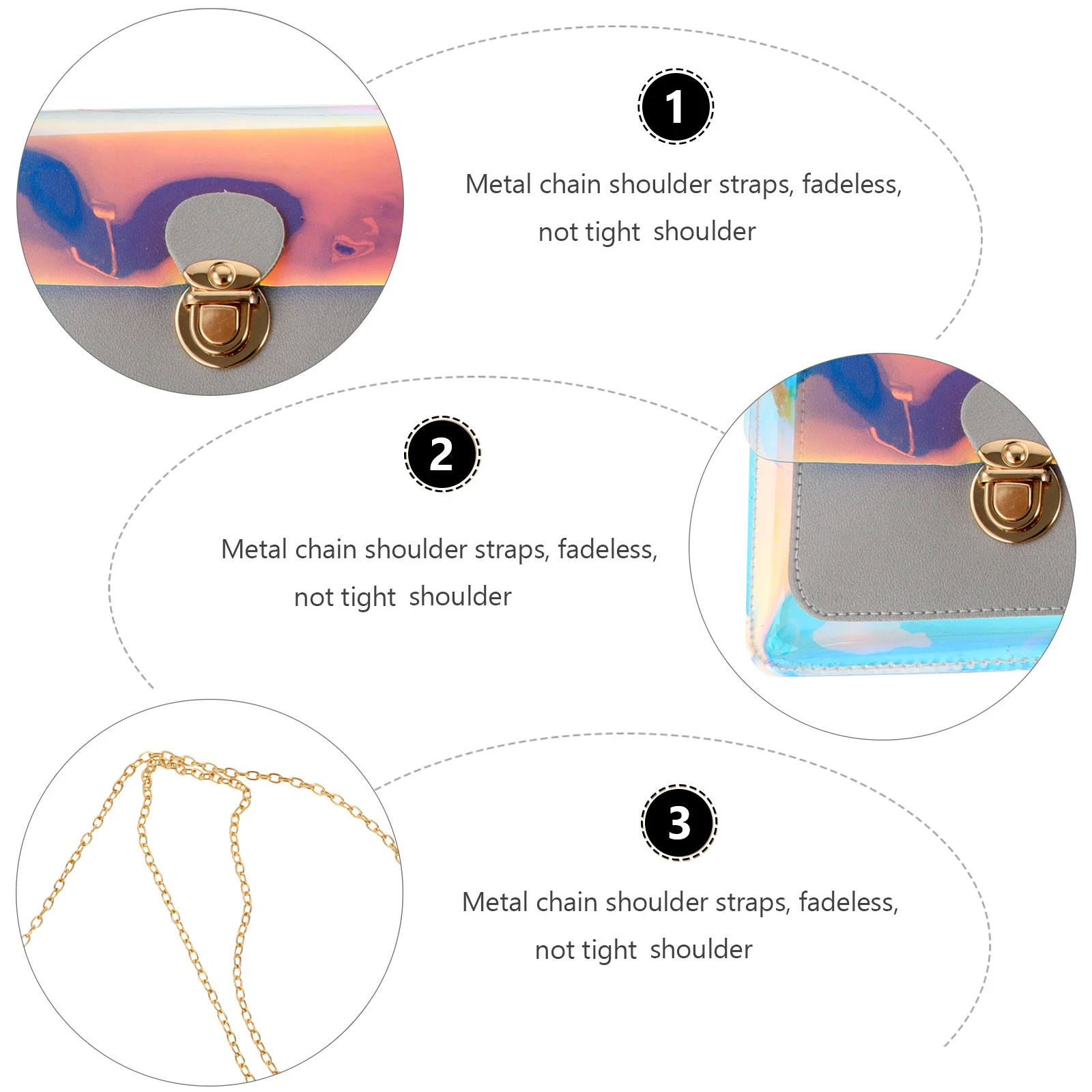 PVC Transparent Material Bag Shoulder Fashion Women Cross Body Bags Waterproof Wear Resistant Metal Lock Storage Pouch
PVC Transparent Material Bag Shoulder Fashion Women Cross Body Bags Waterproof Wear Resistant Metal Lock Storage Pouch