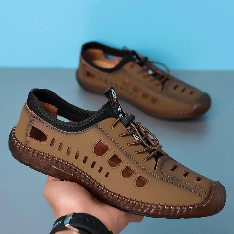 2024 Summer New Men's Hollow Sandals Cow Muscle Soft Sole Casual Shoes Handmade Thread Hole Shoes
2024 Summer New Men's Hollow Sandals Cow Muscle Soft Sole Casual Shoes Handmade Thread Hole Shoes