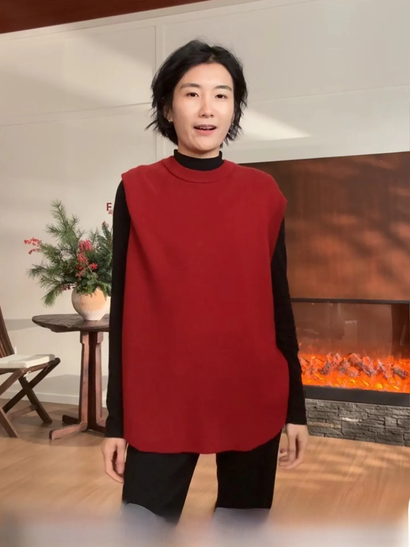 New Year Red Woolen Women's Knitted Vest Double Zipper Early Spring Fashion Outerwear Warm Standard Fit round Neck Top
New Year Red Woolen Women's Knitted Vest Double Zipper Early Spring Fashion Outerwear Warm Standard Fit round Neck Top