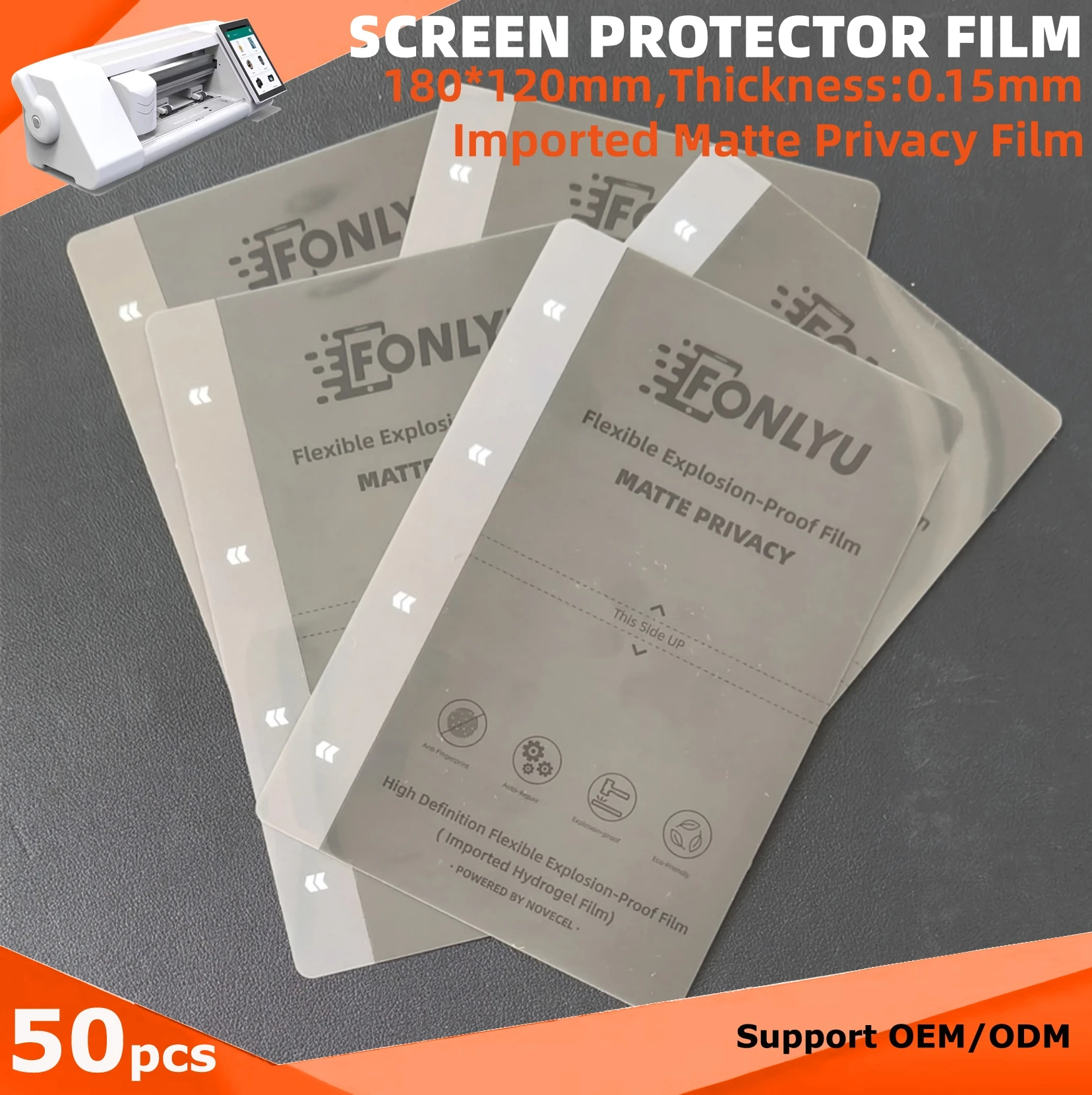 Filmexpert Imported Matte Privacy Flexible Hydrogel Film Explosion-Poof Mobile Phone Screen Protector For Plotter Cutter Machine
Filmexpert Imported Matte Privacy Flexible Hydrogel Film Explosion-Poof Mobile Phone Screen Protector For Plotter Cutter Machine