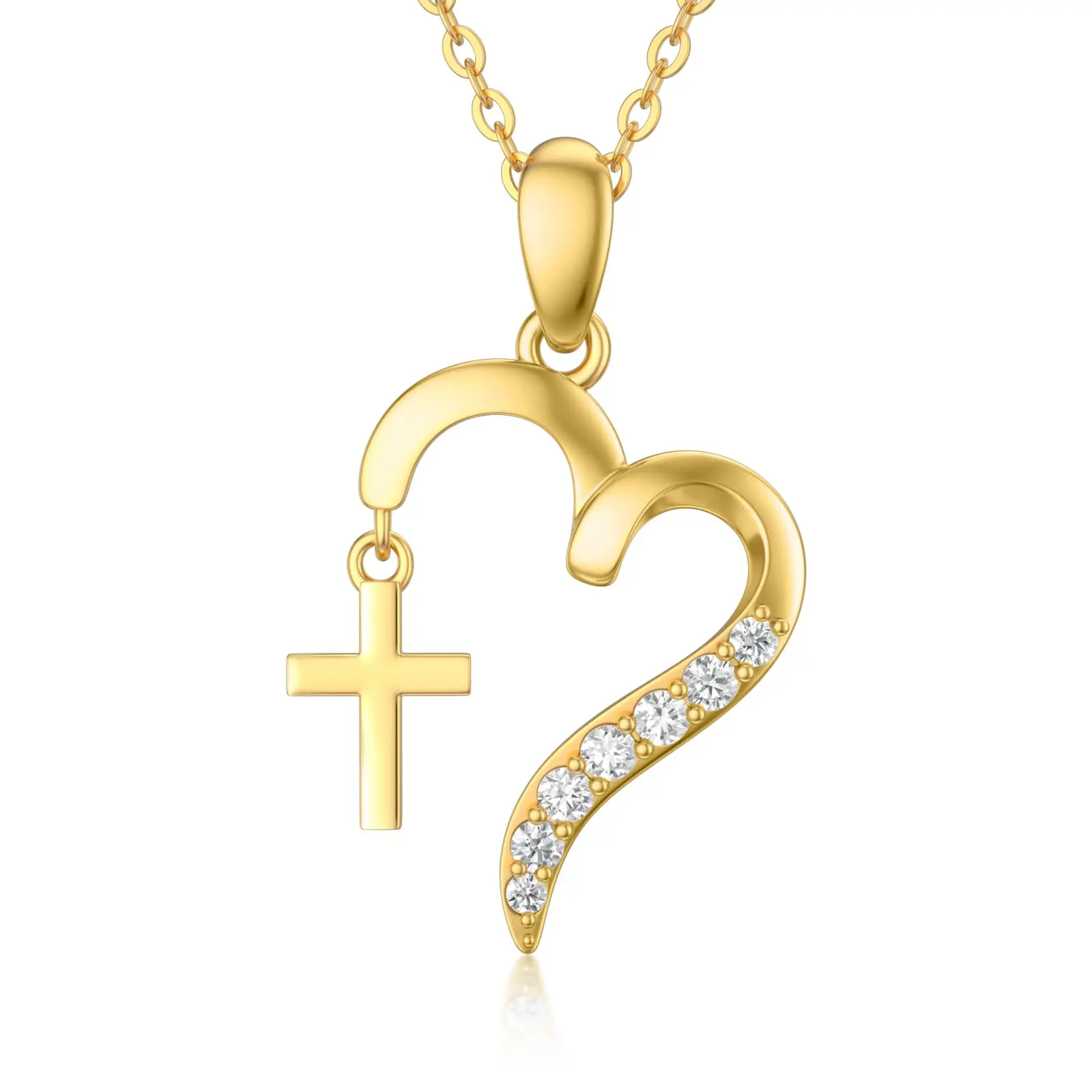 YFN 14K Real Gold Heart Necklace for Women Girls Yellow Gold Love Pendant Necklace Cross Heart Jewerly Gifts for Birthday
YFN 14K Real Gold Heart Necklace for Women Girls Yellow Gold Love Pendant Necklace Cross Heart Jewerly Gifts for Birthday