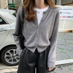 Knitted Sweater Cardigan Loose-fit Warm Jacket Inner Wear Outer Korean Style Stylish Women's Top Core-spun Yarn Knitted Sweater Cardigan Loose-fit Warm Jacket Inner Wear Outer Korean Style Stylish Women's Top Core-spun Yarn