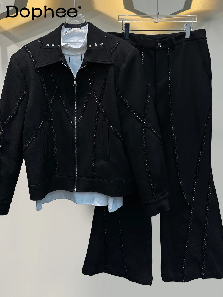 Trousers Sets Men's 2025 New Korean Version Trend Niche Personalized Button Design Short Jacket Straight Casual Pants Men's Sets
Trousers Sets Men's 2025 New Korean Version Trend Niche Personalized Button Design Short Jacket Straight Casual Pants Men's Sets