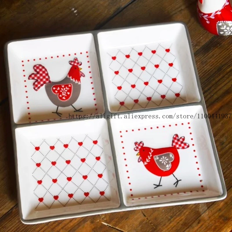 Red Chicken Bowl Snack Plate Creative European-Style Country-Style Dinner Plate
Red Chicken Bowl Snack Plate Creative European-Style Country-Style Dinner Plate