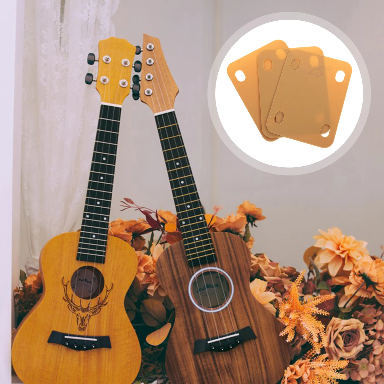 3 Pcs Guitar Neck Gasket Bass Shims Plastic Parts Accessories Khaki Acoustic Replacement 
3 Pcs Guitar Neck Gasket Bass Shims Plastic Parts Accessories Khaki Acoustic Replacement
