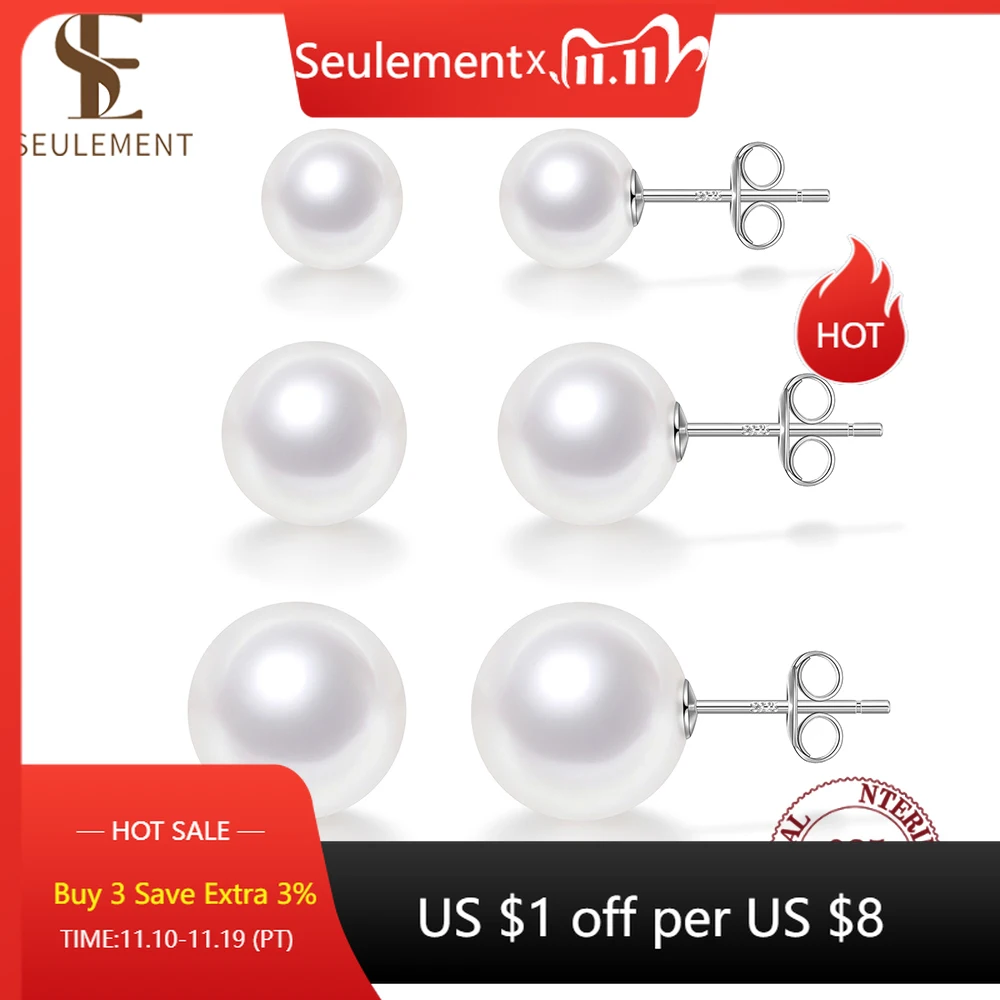 Seulement Sterling Silver 925 Simple Pearl Stud Earrings for Women Hypoallergenic Pearls Wedding Jewelry Accessories Earring
Seulement Sterling Silver 925 Simple Pearl Stud Earrings for Women Hypoallergenic Pearls Wedding Jewelry Accessories Earring