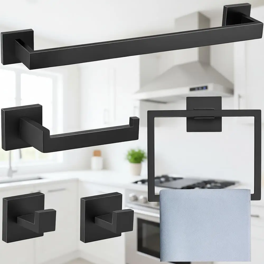 Набор из 5 предметов для ванной комнаты, настенный держатель для полотенец 16 дюймов
Набор из 5 предметов для ванной комнаты, настенный держатель для полотенец 16 дюймов