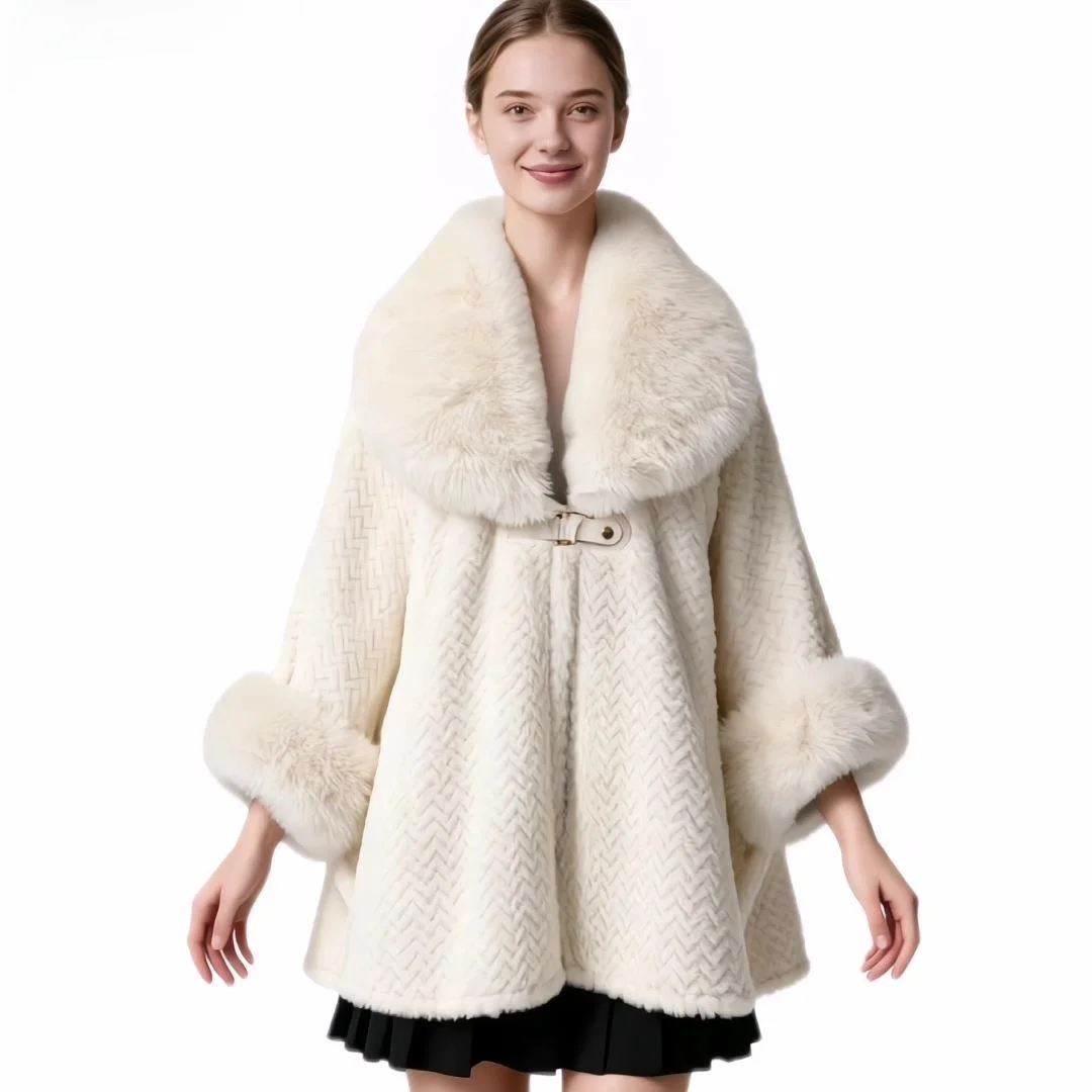 High-End Color Coat with Large Fur Collar Plush Thick Warm Medium-Length plus Size Open Cardigan Shawl for Spring Summer
High-End Color Coat with Large Fur Collar Plush Thick Warm Medium-Length plus Size Open Cardigan Shawl for Spring Summer