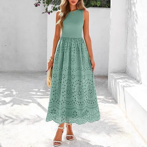 Women's Short-sleeved Spring 2026 New Hollow Lace Mesh Suspender Sleeveless Dress
Women's Short-sleeved Spring 2026 New Hollow Lace Mesh Suspender Sleeveless Dress