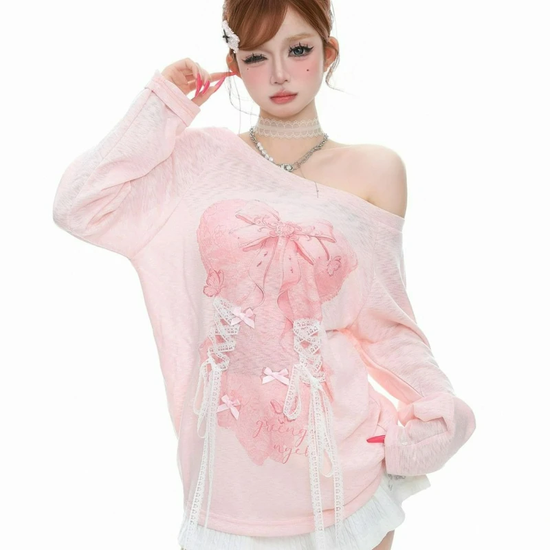 2026 Summer New Arrival Fashion Europe and America Sweet Cute Style Off-Shoulder Long Sleeve T-Shirt Women's Unique Design Top
2026 Summer New Arrival Fashion Europe and America Sweet Cute Style Off-Shoulder Long Sleeve T-Shirt Women's Unique Design Top
