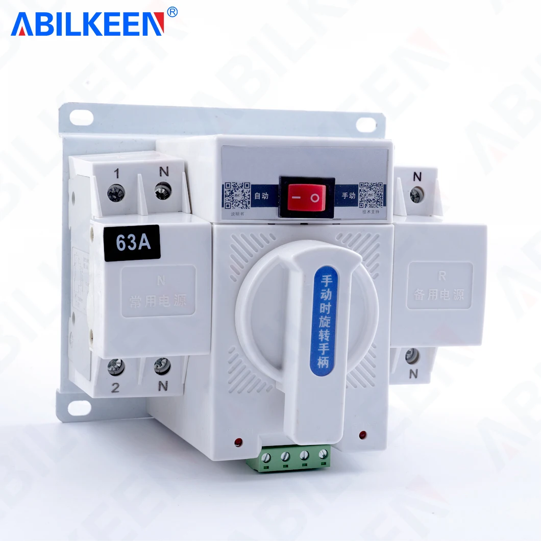ABILKEEN ATS Automatic/Manual Dual Port Transfer Switch AC110V/220V Dual Power 6~63A 2P Changeover Electrical Switch
ABILKEEN ATS Automatic/Manual Dual Port Transfer Switch AC110V/220V Dual Power 6~63A 2P Changeover Electrical Switch