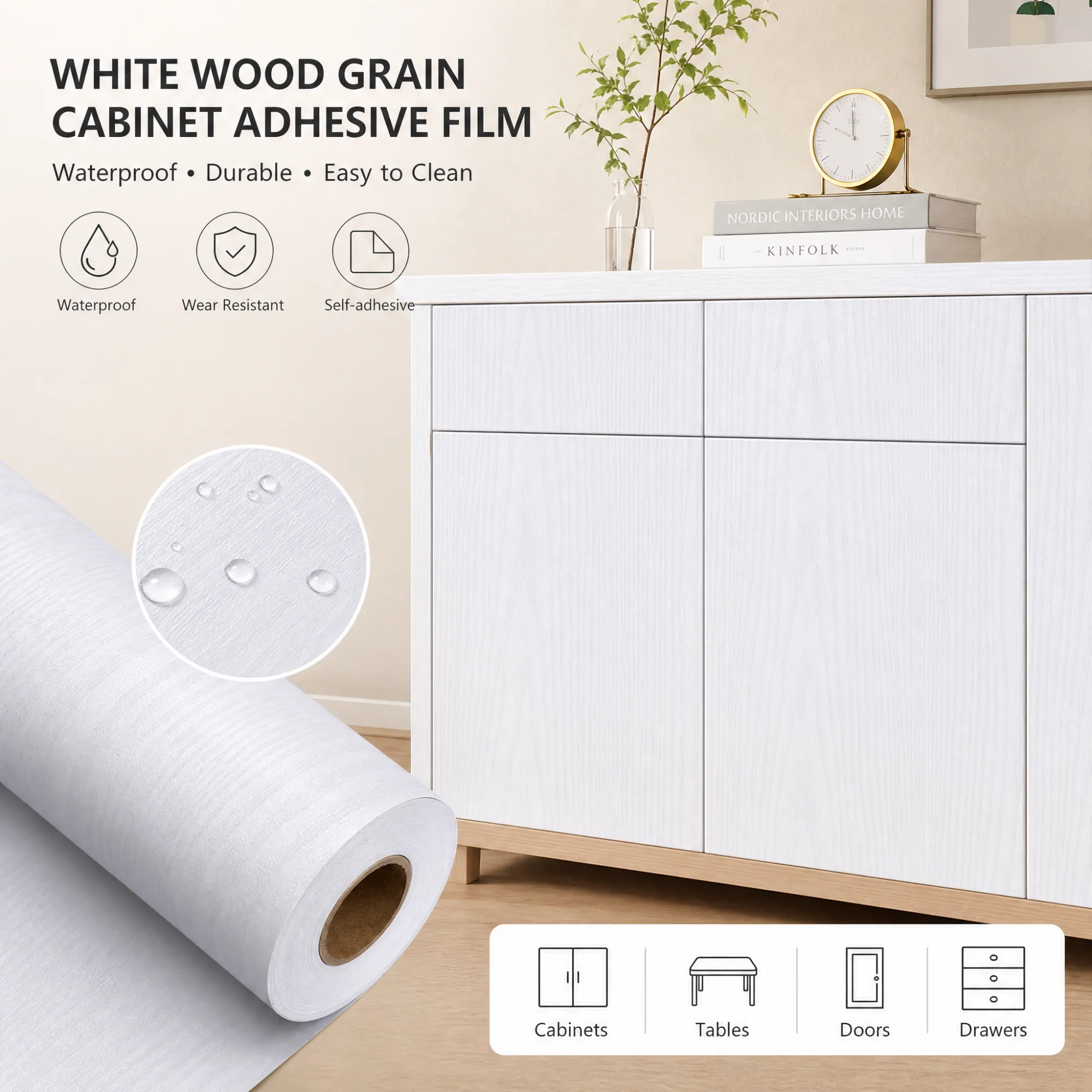 55cmWidth Wood Grain Vinyl Wallpaper PVC Waterproof Self Adhesive Stickers for Door Wardrobe Cupboard Table Furniture Home Decor
55cmWidth Wood Grain Vinyl Wallpaper PVC Waterproof Self Adhesive Stickers for Door Wardrobe Cupboard Table Furniture Home Decor