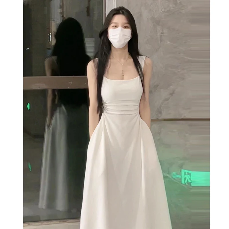 Yanling French Style Waist-Tight Elegant High-Grade Pure Color Slimming Strap Dress for Women Summers
Yanling French Style Waist-Tight Elegant High-Grade Pure Color Slimming Strap Dress for Women Summers