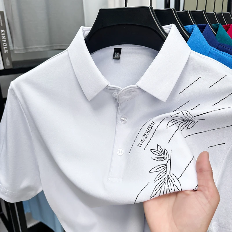 New Summer Trend Print High Elastic Men's Lapel Polo Short Sleeved Casual Cool Golf Designer Breathable T-shirt Top
New Summer Trend Print High Elastic Men's Lapel Polo Short Sleeved Casual Cool Golf Designer Breathable T-shirt Top