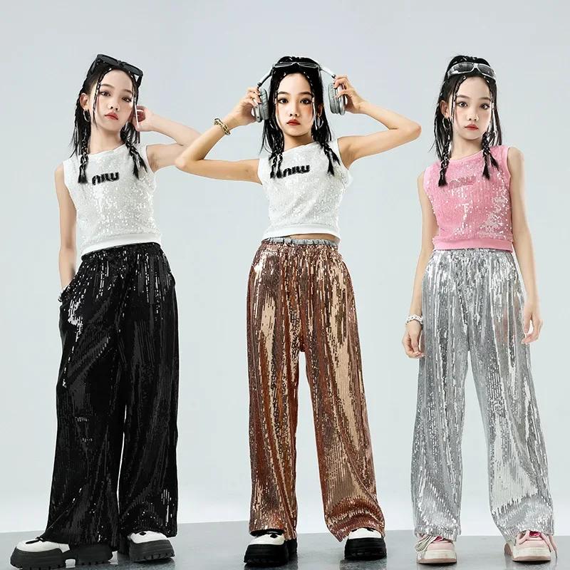 Girls Jazz Dancing Costume Kids Street Dance Hip Hop Walk Show Costume Girls Sequin Suit Streetwear
Girls Jazz Dancing Costume Kids Street Dance Hip Hop Walk Show Costume Girls Sequin Suit Streetwear