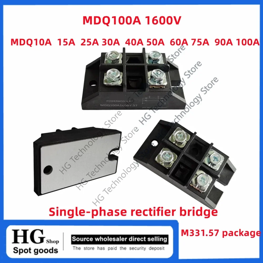 Original new Single-phase rectifier bridge MDQ10A 15A 25A 30A 40A 50A 60A 75A 90A 100A 1600V small rectifier M331.57 package 
Original new Single-phase rectifier bridge MDQ10A 15A 25A 30A 40A 50A 60A 75A 90A 100A 1600V small rectifier M331.57 package