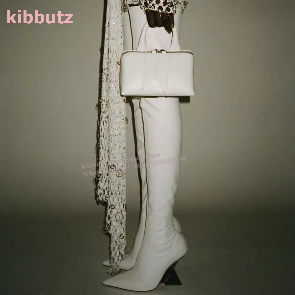 Patent Leather Over The Knee Boots Shaped Heel Pointed Toe Solid White Elastic Skinny Side Zipper Fashion Sexy Concise Shoes New
Patent Leather Over The Knee Boots Shaped Heel Pointed Toe Solid White Elastic Skinny Side Zipper Fashion Sexy Concise Shoes New