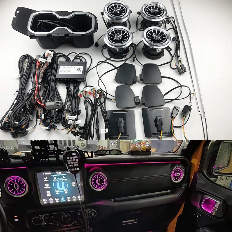 LED Ambient Light For jeep Wrangler JL 2018-2020 Turbine led air vent outlet inlet center console lamp front air condition vent
LED Ambient Light For jeep Wrangler JL 2018-2020 Turbine led air vent outlet inlet center console lamp front air condition vent