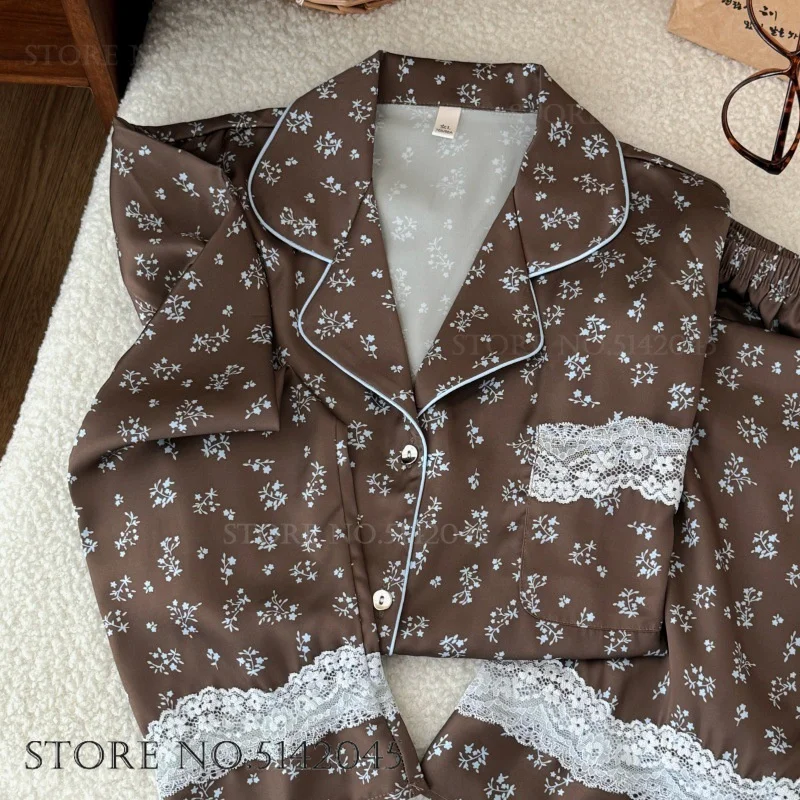 Vintage French Style Pajamas Loungewear Printed Floral Long Sleeve Trouser Pijamas Suit Loose Casual Silk Satin Homewear Pyjama
Vintage French Style Pajamas Loungewear Printed Floral Long Sleeve Trouser Pijamas Suit Loose Casual Silk Satin Homewear Pyjama