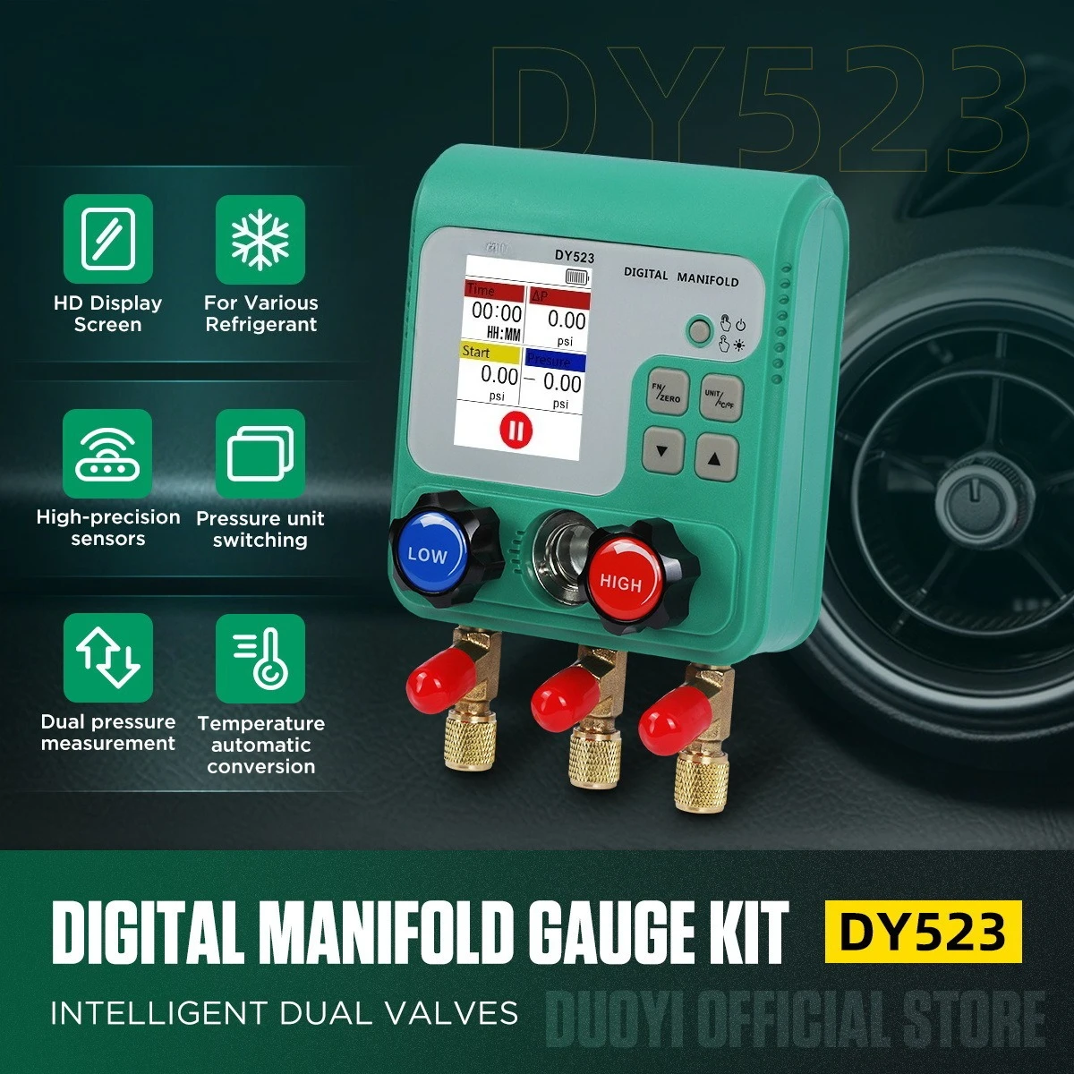 DY523 Automotive Air Conditioner Fluorinated Vacuum Pressure Gauge Liquid Fluorine Refrigeration Maintenance Electronic
DY523 Automotive Air Conditioner Fluorinated Vacuum Pressure Gauge Liquid Fluorine Refrigeration Maintenance Electronic