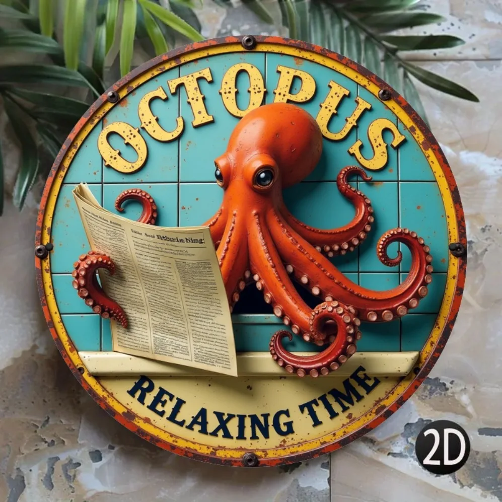 2D Flat Octopus Reading Newspaper Theme Decoration, Suitable for Wall, Farmhouse,Garden Decoration,Holiday Gifts, Room Decor
2D Flat Octopus Reading Newspaper Theme Decoration, Suitable for Wall, Farmhouse,Garden Decoration,Holiday Gifts, Room Decor