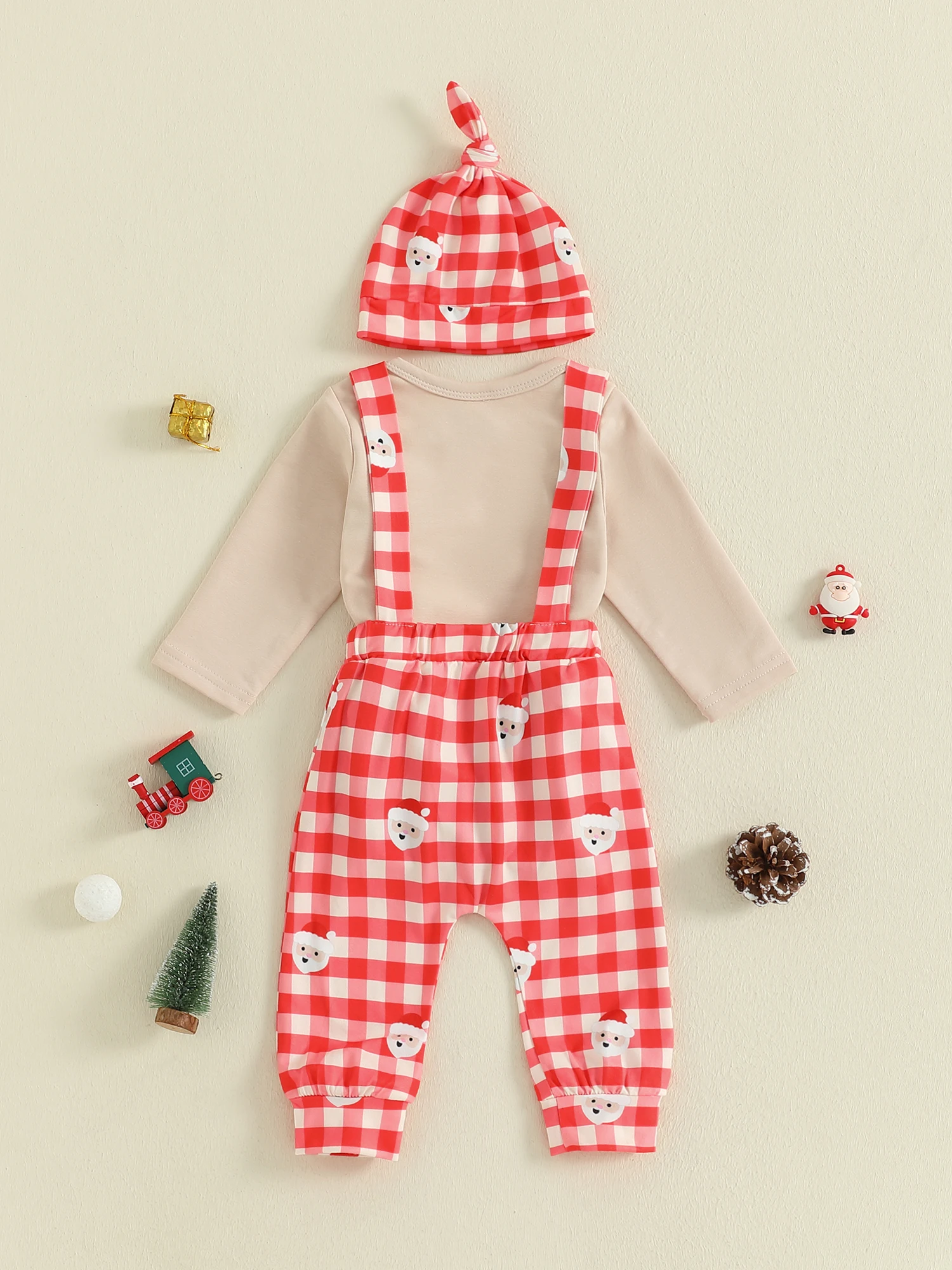 Рождественский комплект одежды из трех предметов для маленьких мальчиков с комбинезоном в клетку с вышивкой Санта-Клауса и подходящей шляпой для праздничного образа
Рождественский комплект одежды из трех предметов для маленьких мальчиков с комбинезоном в клетку с вышивкой Санта-Клауса и подходящей шляпой для праздничного образа