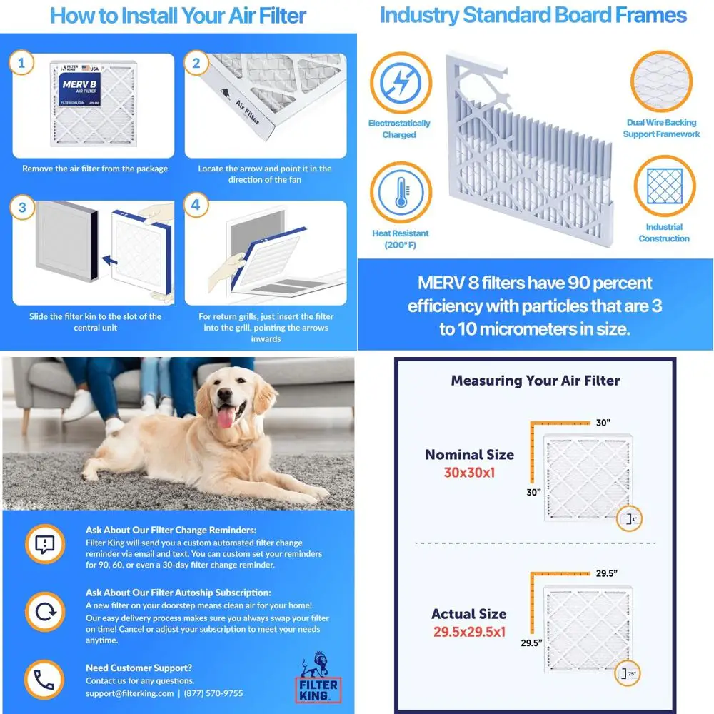 4-Pk 15.5x24.5x4 MERV 8 Air Filters for Dust & Allergy Control, USA Made HVAC Pleated Filters
4-Pk 15.5x24.5x4 MERV 8 Air Filters for Dust & Allergy Control, USA Made HVAC Pleated Filters