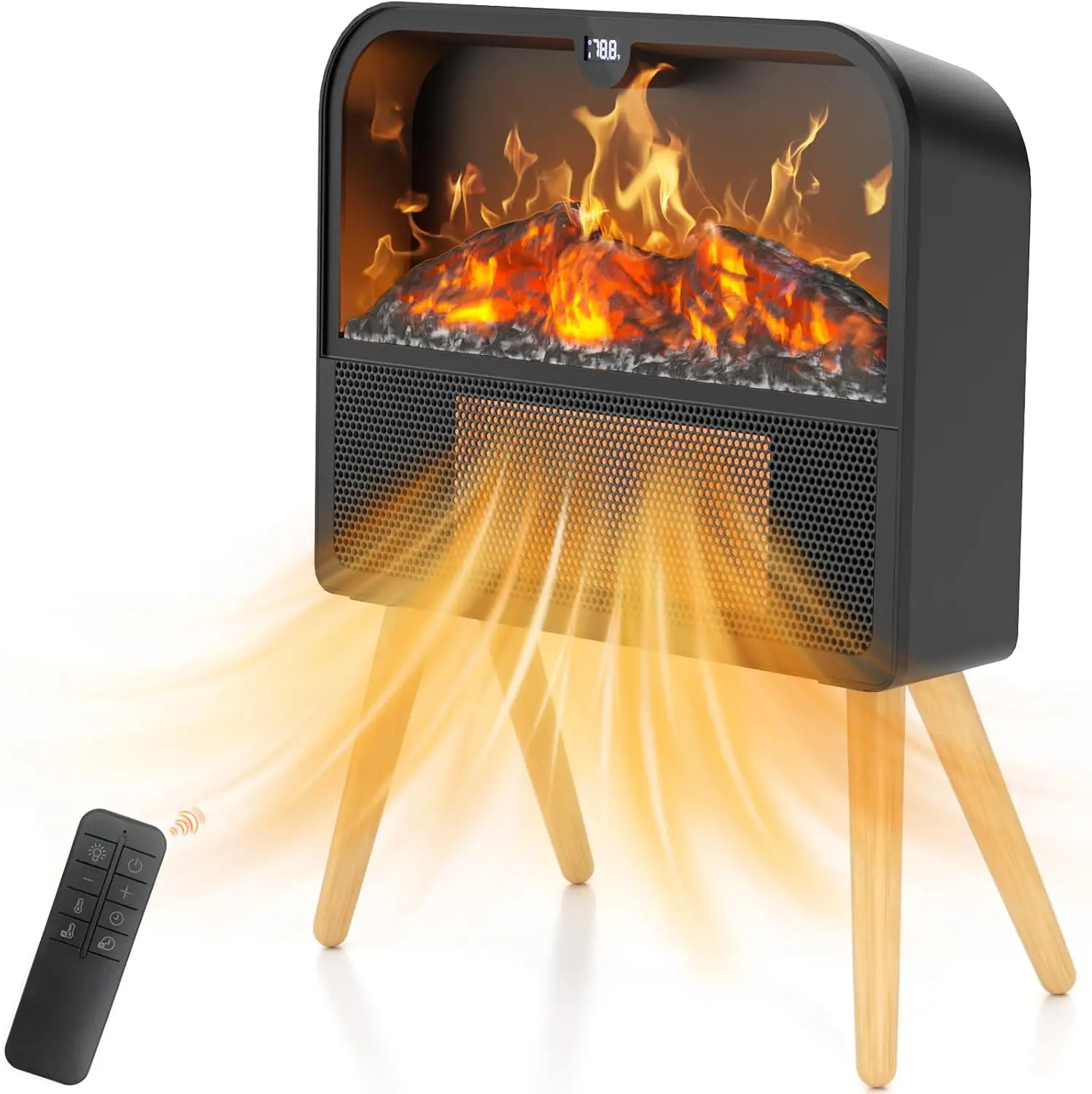 Small Space Heating: Ultra - Thin Electric Fireplace Stove with Solid Wood Stand, 1 - 12H Timer, 59℉ to 95℉, 1500W
Small Space Heating: Ultra - Thin Electric Fireplace Stove with Solid Wood Stand, 1 - 12H Timer, 59℉ to 95℉, 1500W