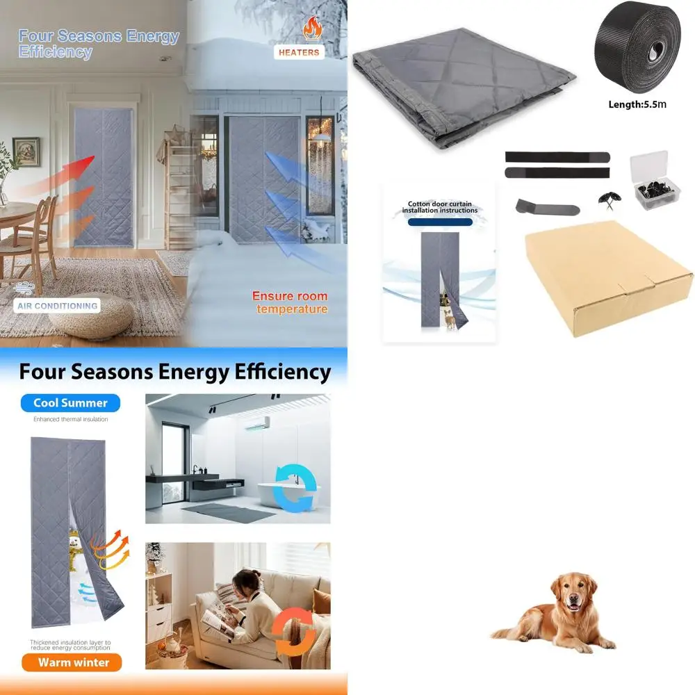 Thermal Insulated Door Curtain, 62x80, Magnetic Closure, Oxford Cloth, Thick Cotton for Soundproofing and Windproofing
Thermal Insulated Door Curtain, 62x80, Magnetic Closure, Oxford Cloth, Thick Cotton for Soundproofing and Windproofing