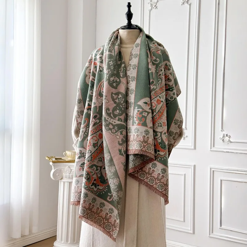 Classic cashmere-like new fashion four-season versatile jacquard paisley fringe scarf shawl
Classic cashmere-like new fashion four-season versatile jacquard paisley fringe scarf shawl