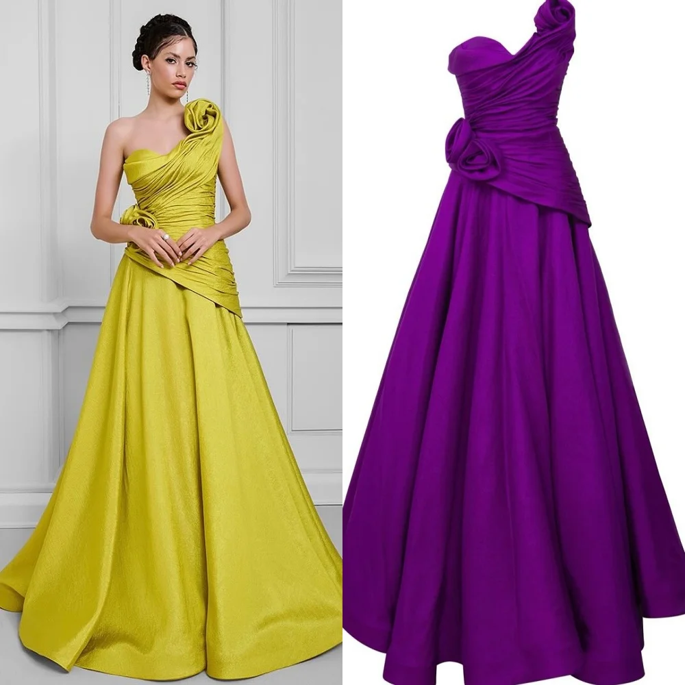Customized Classic Charmeuse Tiered Draped Pleat Handmade Flower A-line One-shoulder Long Dresses Bespoke Occasion Dresses Retro
Customized Classic Charmeuse Tiered Draped Pleat Handmade Flower A-line One-shoulder Long Dresses Bespoke Occasion Dresses Retro