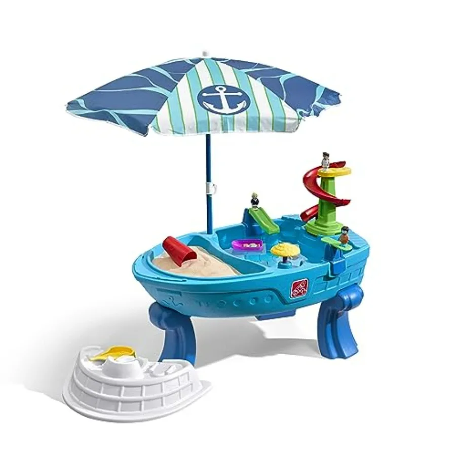 Outdoor sand and water table for toddlers 2+, made of durable plastic in vibrant Fiesta Cruise colors, includes umbrella and 10
Outdoor sand and water table for toddlers 2+, made of durable plastic in vibrant Fiesta Cruise colors, includes umbrella and 10