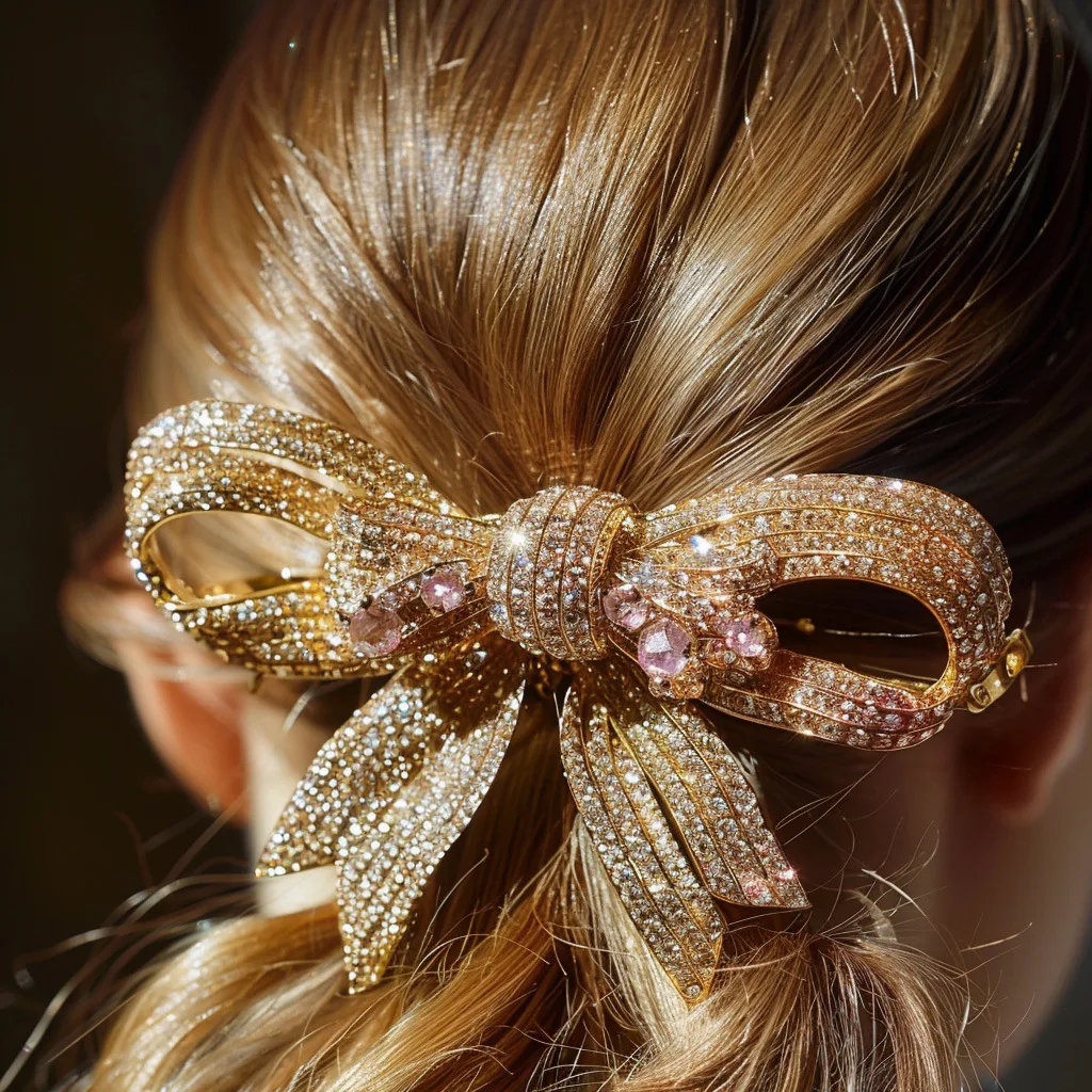 Designer Bow Hair Clip Copper Inlaid Micro Inlaid Crystal Zirconia Elegant Tiara Gift for Women Handmade Luxury Bridal Hairpin
Designer Bow Hair Clip Copper Inlaid Micro Inlaid Crystal Zirconia Elegant Tiara Gift for Women Handmade Luxury Bridal Hairpin