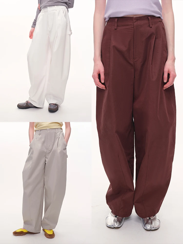 Женские брюки UMILAB Salted Pear Shaped Balloon Pants с полуэластичным поясом, в рабочем стиле, повседневные, из смесового хлопка, Весна 2026
Женские брюки UMILAB Salted Pear Shaped Balloon Pants с полуэластичным поясом, в рабочем стиле, повседневные, из смесового хлопка, Весна 2026