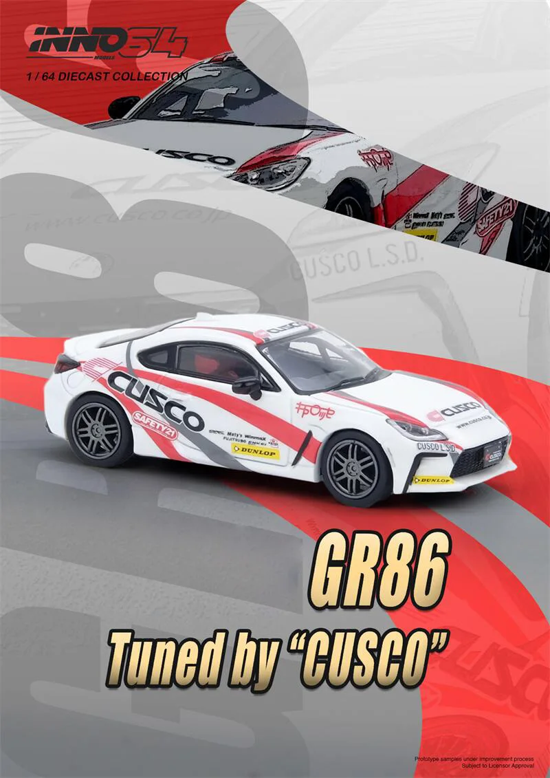 INNO 1:64 Tuned by CUSCO GR86 Alloy Vehicle Car Model
INNO 1:64 Tuned by CUSCO GR86 Alloy Vehicle Car Model