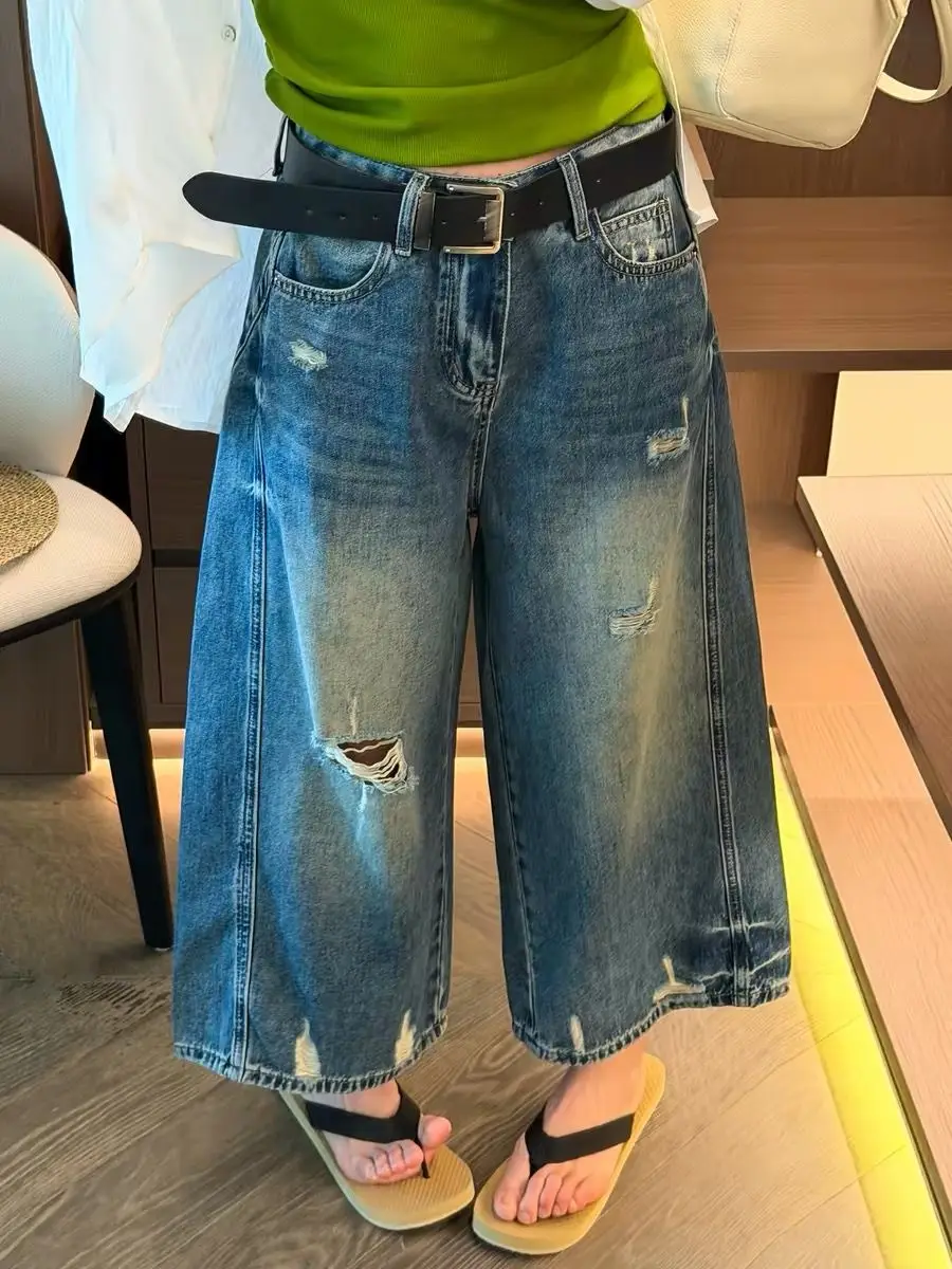 Y2K Summer Classic Wash High Waist Streetwear Blue Wide Leg Trousers American Women Ripped Jeans Vintage Pockets Loose Casual
Y2K Summer Classic Wash High Waist Streetwear Blue Wide Leg Trousers American Women Ripped Jeans Vintage Pockets Loose Casual
