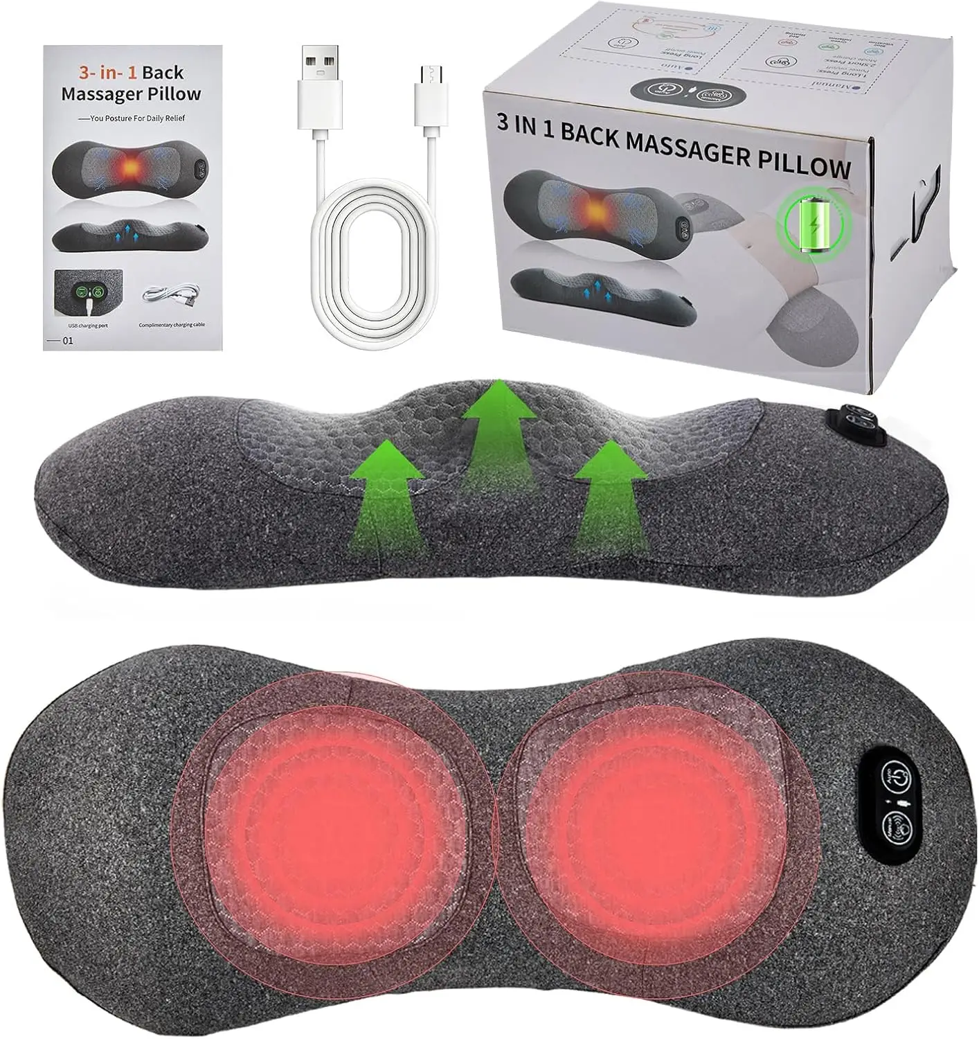 3-in-1 Back Massager: Heat, Vibration & Traction for Sciatica Pain Relief
3-in-1 Back Massager: Heat, Vibration & Traction for Sciatica Pain Relief