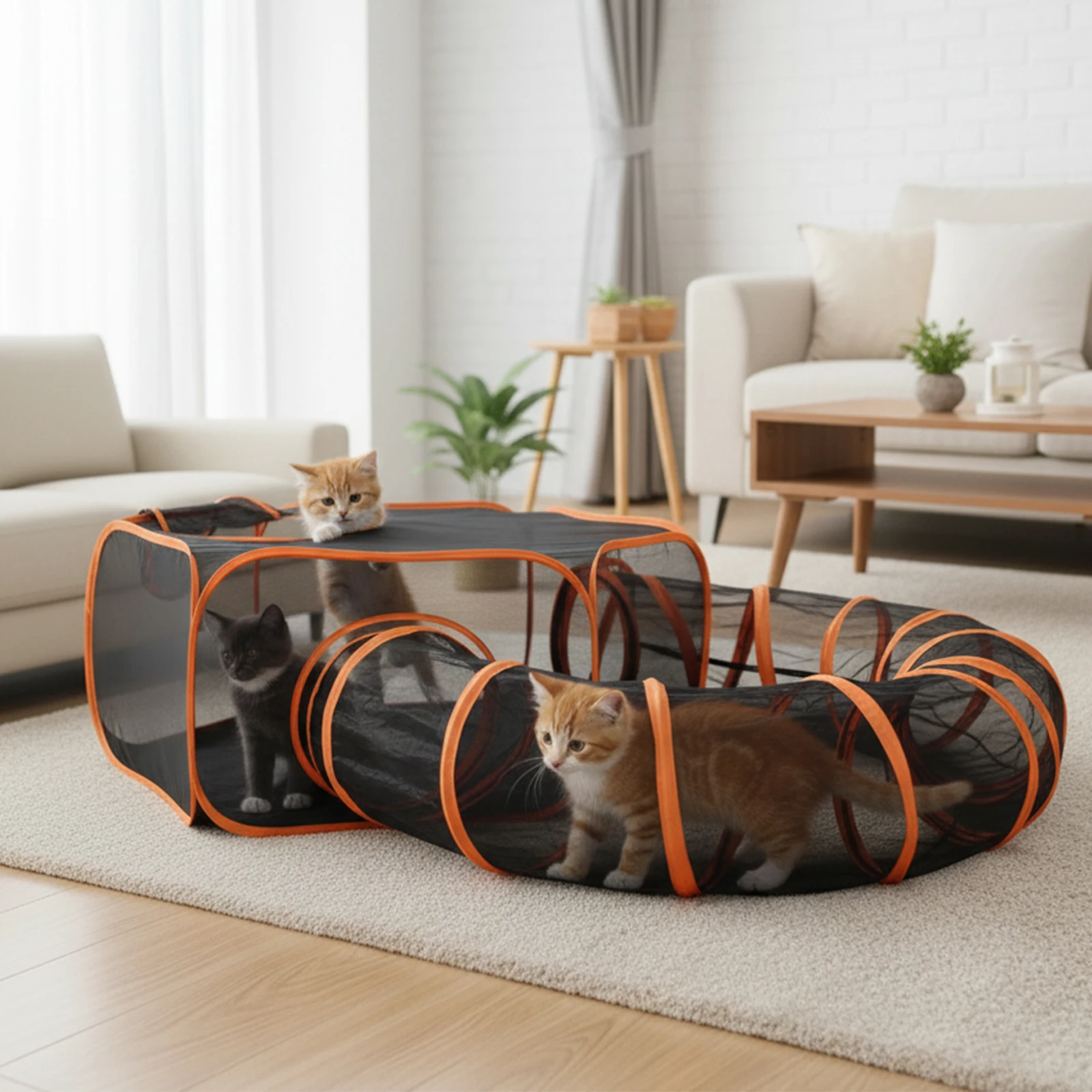 Portable Cat Tunnel Playhouse with Multiple Cages And Tunnels Mesh Construction Storage Bag for Small Animals
Portable Cat Tunnel Playhouse with Multiple Cages And Tunnels Mesh Construction Storage Bag for Small Animals