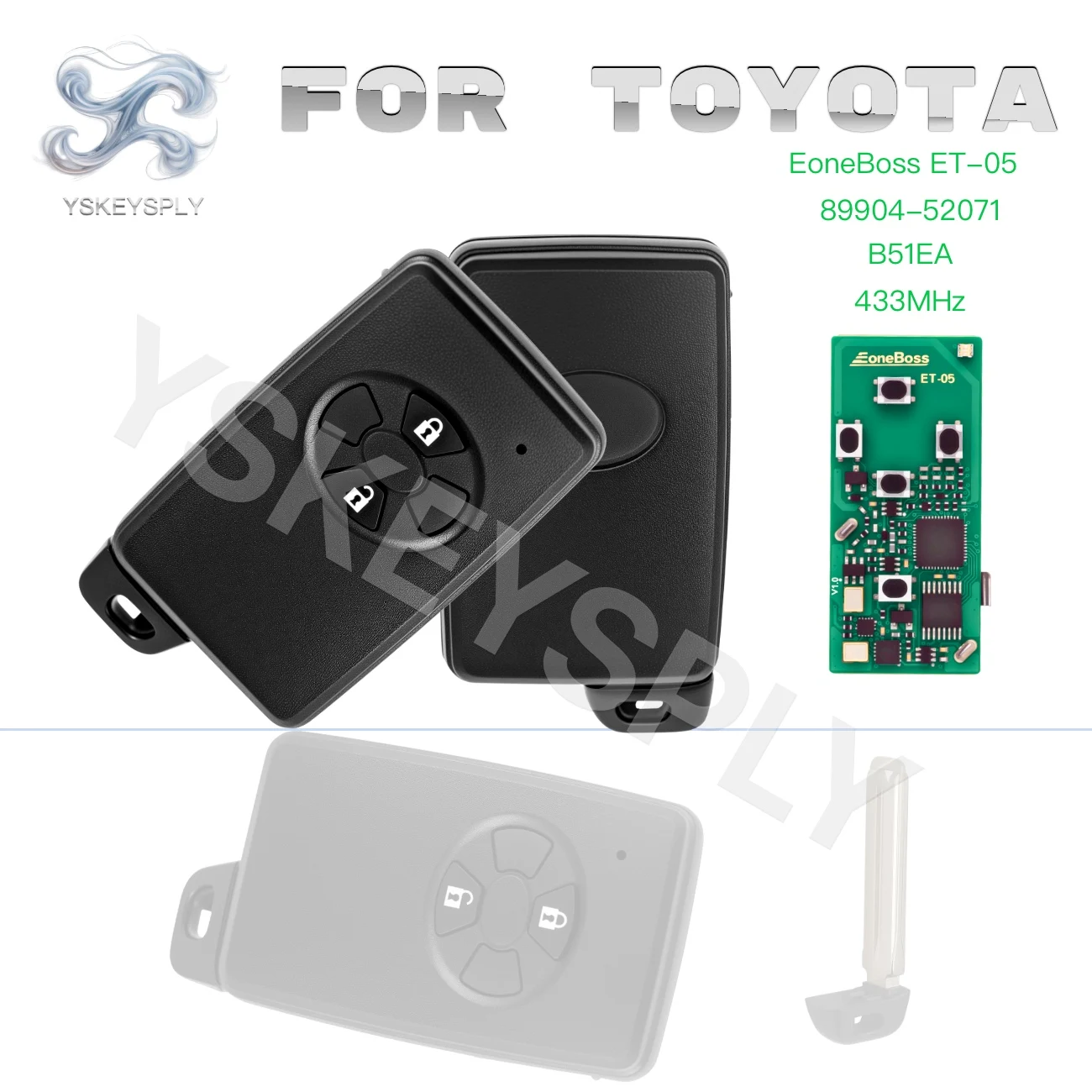 For Toyota Rav4 Yaris Corolla Auris 2006+ Smart Remote Key Fob 2 Buttons 433MHz B51EA 89904-52071 8990452071 Replacement
For Toyota Rav4 Yaris Corolla Auris 2006+ Smart Remote Key Fob 2 Buttons 433MHz B51EA 89904-52071 8990452071 Replacement