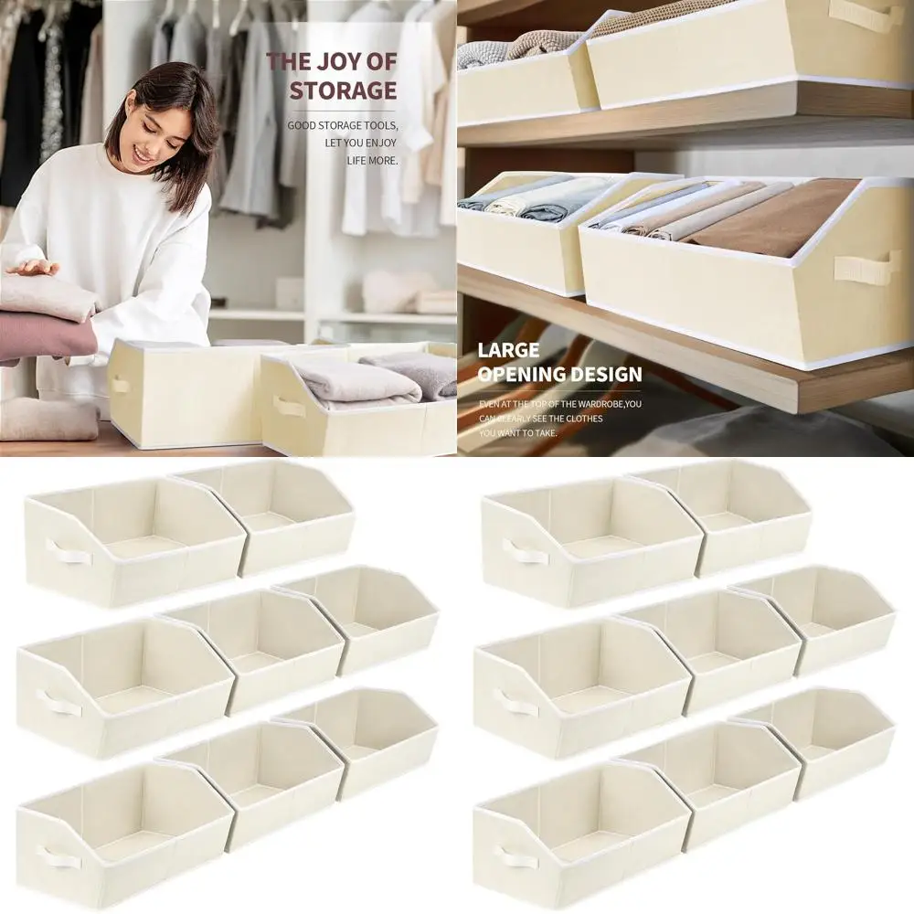 Набор из 8 бежевых тканевых корзин для хранения: складные трапециевидные контейнеры для одежды и книг
Набор из 8 бежевых тканевых корзин для хранения: складные трапециевидные контейнеры для одежды и книг