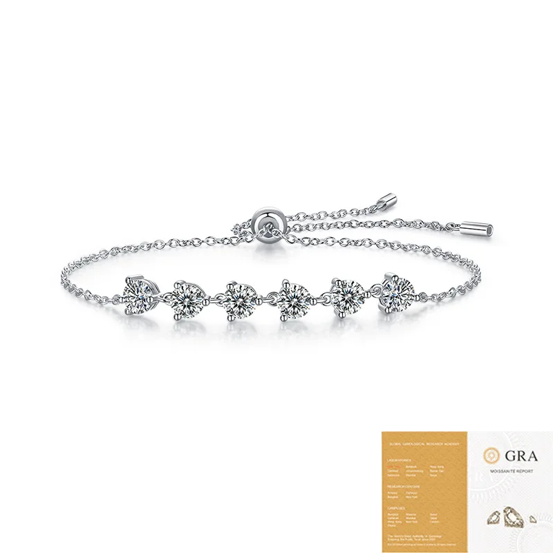 D VVS1 Moissanite Bracelet for Women 100% 925 Sterling Silver Bracelet Wedding Jewelry Gift LUNYIZUAN
D VVS1 Moissanite Bracelet for Women 100% 925 Sterling Silver Bracelet Wedding Jewelry Gift LUNYIZUAN