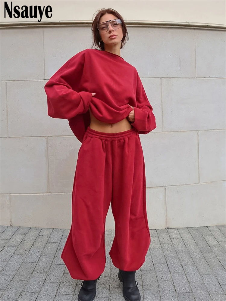 Nsauye Pullover Women Casual Oversized Long Sleeve Y2K Hoodies Sweatshirt Top Joggers Fashion Pants Tracksuit Two Piece Set 2025
Nsauye Pullover Women Casual Oversized Long Sleeve Y2K Hoodies Sweatshirt Top Joggers Fashion Pants Tracksuit Two Piece Set 2025